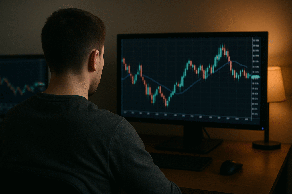 Trader operando a lo largo del día Trader operando a lo largo del día