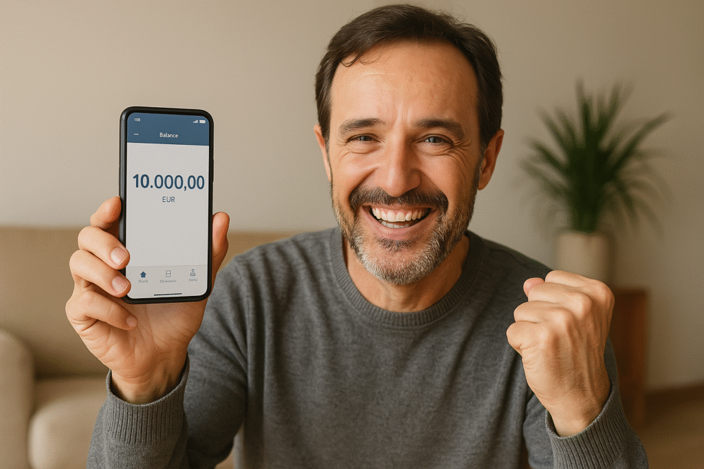 Persona que ha conseguido ahorrar 10.000 euros