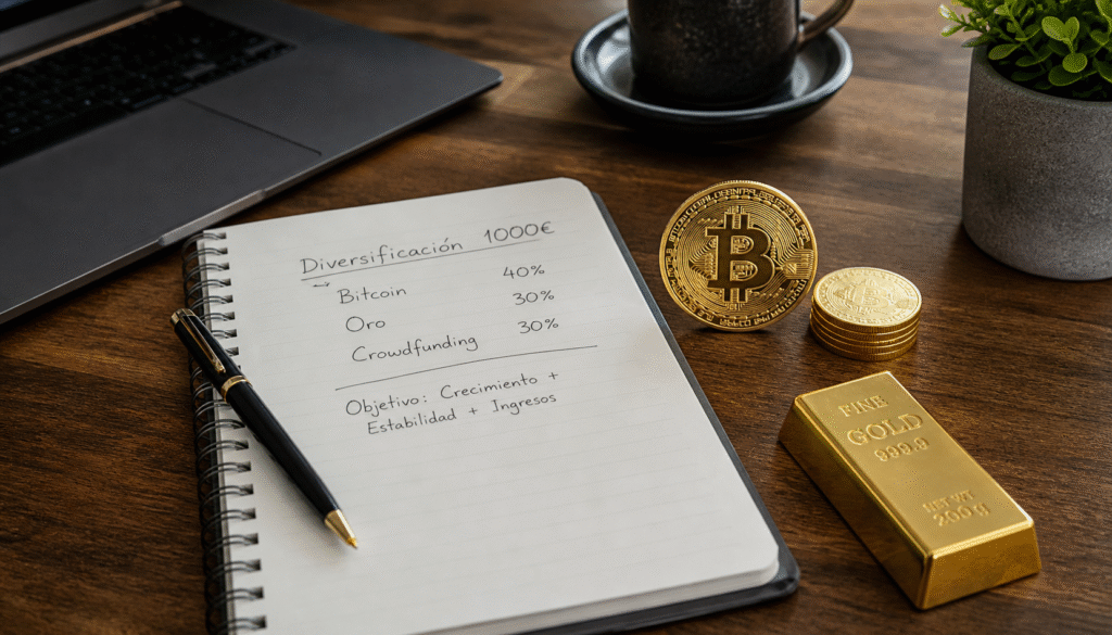 Cómo diversificar 1.000€ en activos alternativos paso a paso