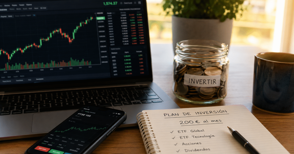 Cómo invertir 200€ al mes en bolsa de forma inteligente
